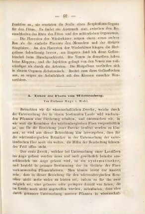 Ueber die Flora von Württemberg