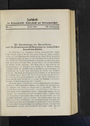 Die Ausdehnung der Verwaltung und die Eingeborenen-Besteruerung im französischen Äquatorial-Afrika.