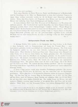Antiquarische Funde von 1864