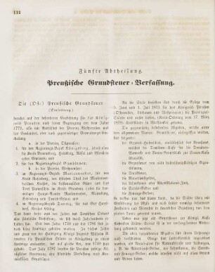 Fünfte Abtheilung. Preußische Grundsteuer-Verfassung