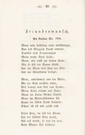 Freundeswunsch. : An Rosine St. 1794.