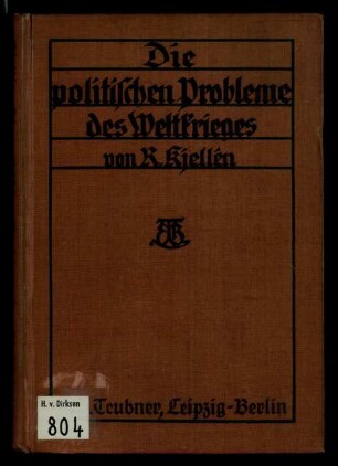 Die politischen Probleme des Weltkrieges