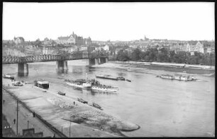 Meißen. Bl. v. Martinsberg, Elbe m. Dampfer , Eisenbahnbrücke