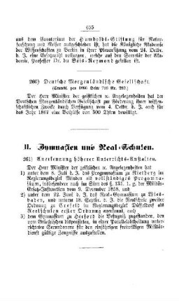Anerkennung höherer Unterrichts-Anstalten : [II. Gymnasien und Real-Schulen]
