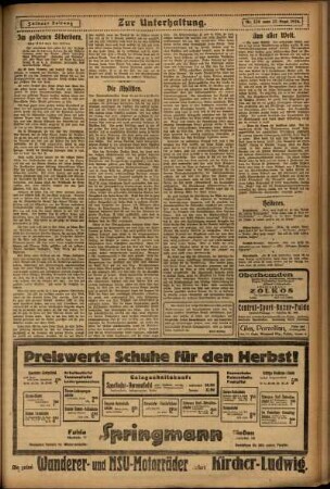 Zweite Ausgabe vom Samstag, den 27. September 1924.