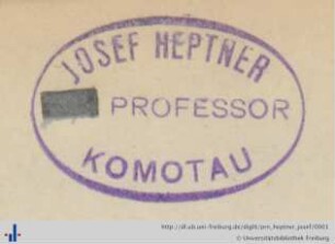 [Provenienz]: Heptner, Josef