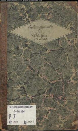 Zivilstandsregister von Dorsten (A 1811). (Gemeinde: Dorsten, Kreis Recklinghausen)