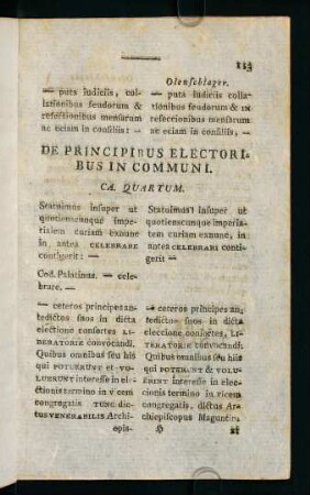 113-114, De Princibus Electoribus In Communi. Ca. Quartum.