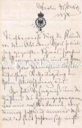 Kondolenzbrief des Kronprinzen an den General von Bose zum Ableben seines Sohnes