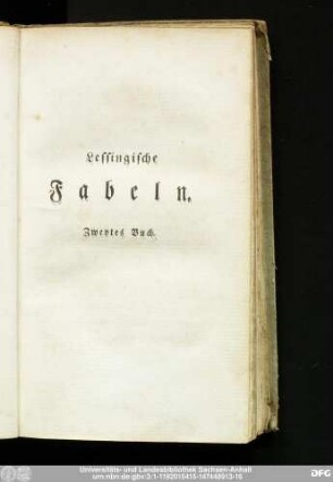 Lessingische Fabeln. Zweytes Buch.