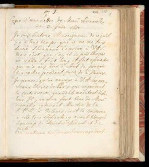 Copie d'une Lettre de Monsr. Arnauld du 3. Juin 1685.