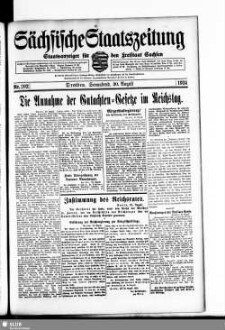 Sächsische Staatszeitung : Staatsanzeiger für den Freistaat Sachsen