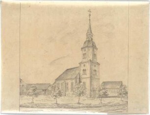 Zocher, Ernst; Dorfkirche - Perspektive