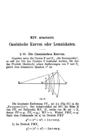 XIV. Abschnitt. Cassinische Kurven oder Lemniskaten.