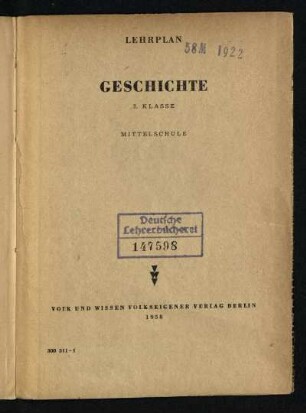 Lehrplan Geschichte : Mittelschule 7. Klasse