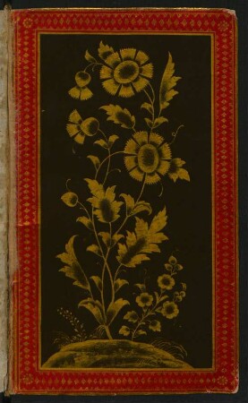 Buchschmuck: Blumen auf vorderem Spiegel