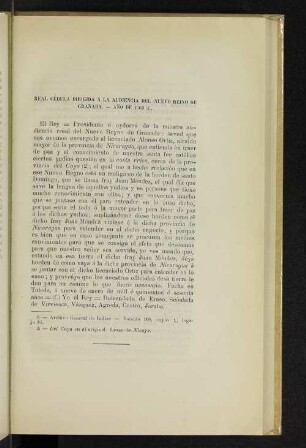 Real cédula dirigida á la audiencia del Nuevo Reino de Granada. - Año de 1560 (1).
