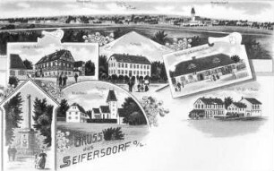 Waldhufen-Nieder Seifersdorf. Langes Mühle u.a. Motive, Ansichtskarte, um 1910, Repro (RA Görlitz, Postkartensammlung)
