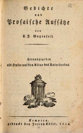 Vermischte Gedichte und prosaische Aufsätze, 5