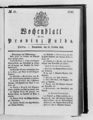 Nr. 41, Ausgabe vom 10. Oktober 1840