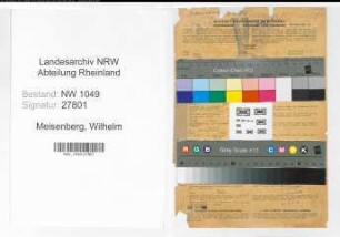 Entnazifizierung Wilhelm Meisenberg , geb. 22.09.1889 (Kaufmann)