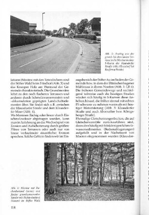 Abb. 5: Anstieg von der grund- bis staunassen Terrasse in die Moräne in einer S-Kurve der Klausdorfer Straße (Ahz-Klausdorf bei Baufirma Patzke)