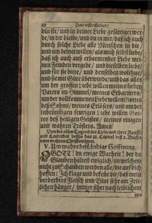V. Um wahre beständige Hoffnung.