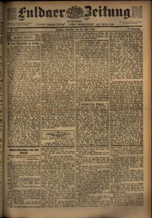 Erste Ausgabe vom Samstag, den 28. Juni 1902.