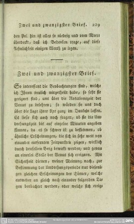 Zwei und zwanzigster Brief
