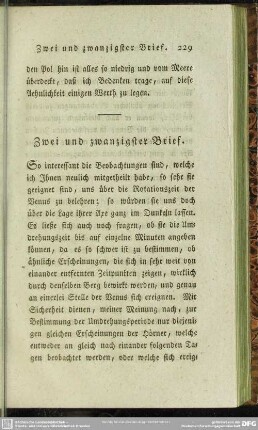 Zwei und zwanzigster Brief