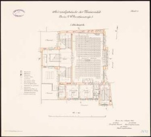 Friedrich-Wilhelms-Universität (Humboldt-Universität) Berlin Hörsaalgebäude: Grundriss 1. Obergeschoss 1:100
