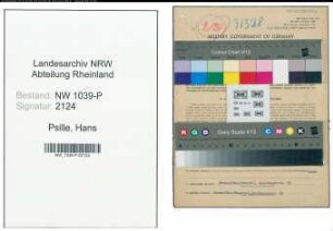 Entnazifizierung Hans Psille , geb. 10.10.1901 (Bankrevisor)