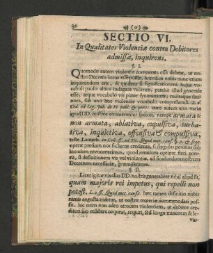 [Sectio VI. - Sectio VIII.]