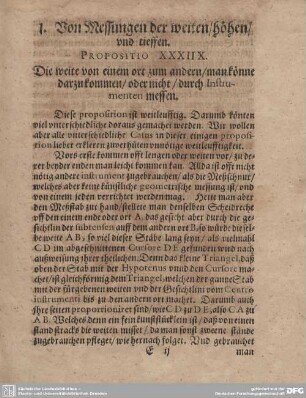 Von Messungen der weiten/ höhen/ und tieffen. Propositio XXXIIX.
