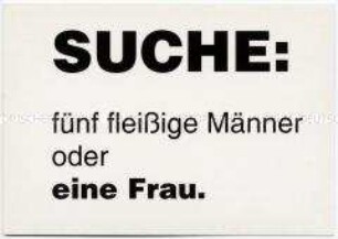 Postkarte zum Thema Frauenbild