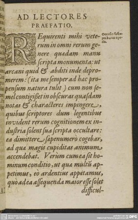 AD LECTORES PRAEFATIO.