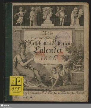 1826: Neuer concessionirter Wirthschafts- und Historien-Kalender