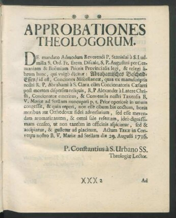 Approbationes Theologorum.