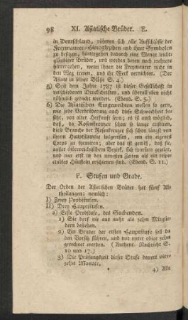 F. Stufen und Grade.