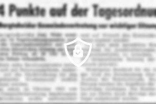 14 Punkte auf der Tagesordnung