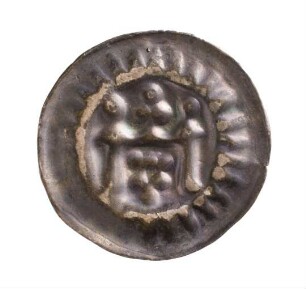 Münze, Hohlpfennig, 2. Hälfte 13. Jh.