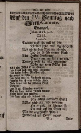 Auf den IV. Sonntag nach Ostern / Cantate.