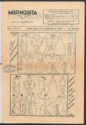 Con solo una plumada pueder vestirse diez mujeres a la última moda. - [Broma gráfica]