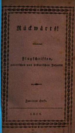 Rückwärts : Flugschriften politischen und historischen Inhalts, 2