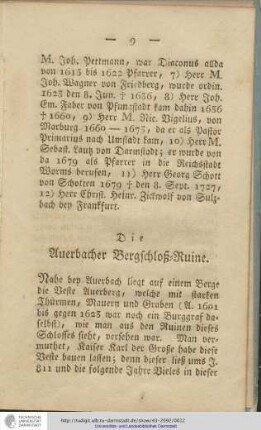 Die Auerbacher Bergschloß-Ruine
