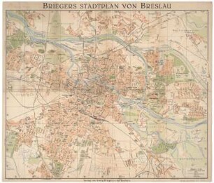 Plan von Breslau, 1:20 000, Mehrfarbendruck, um 1935