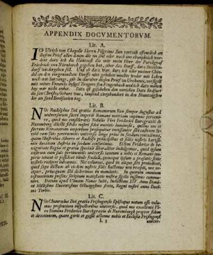 Appendix Documentorum.