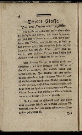 Dritte Classe. Von den Venenis acidis fossilibus.