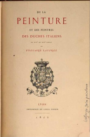 De la peinture et des peintres des duchés italiens du XIIIe au XVIIe siècle