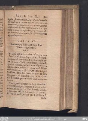 Caput VI. Rationes, quibus Christum Electionis negotio eximunt.